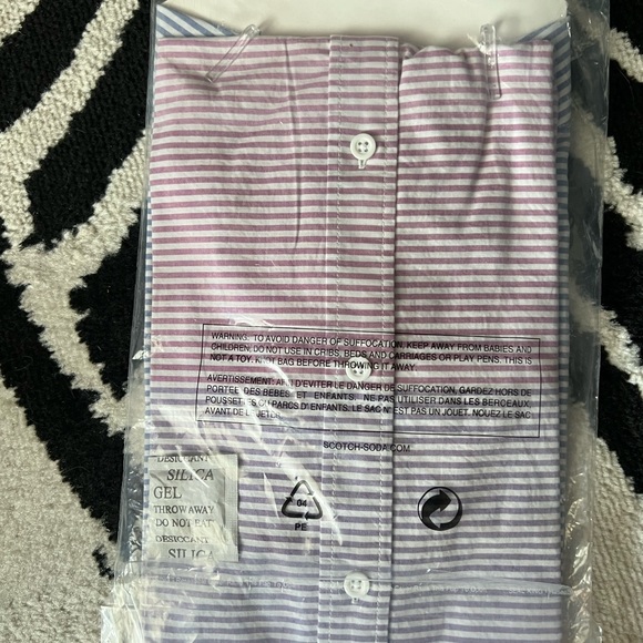 Scotch and soda nwt men’s striped button up short sleeve. Still in polybag - Picture 6 of 7